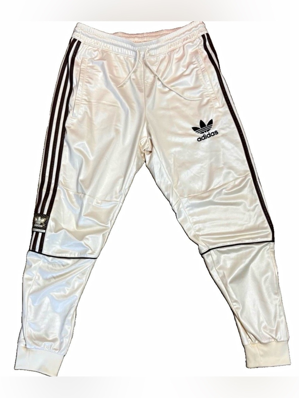 adidas Chile 20 Track Pants Men’s Medium Cream/Brown Shiny Tricot Rare Retro 🔥